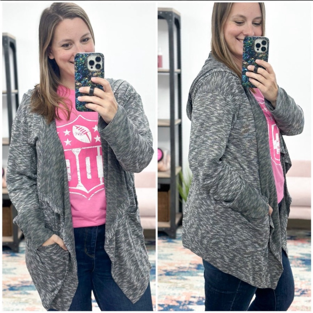 Charcoal Hooded Cardigan
